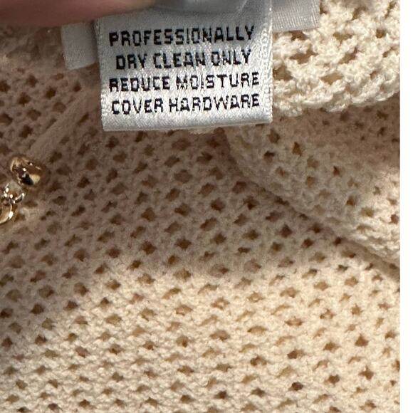 St. John by Marie beige off white knit poncho sweater One Size - Picture 5 of 15